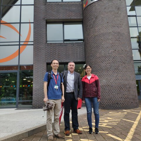 Dr David Fengwei Xie (the Marie Curie Individual Fellow) with his supervisor Prof. Tony McNally and visiting scholar Dr Pei Chen