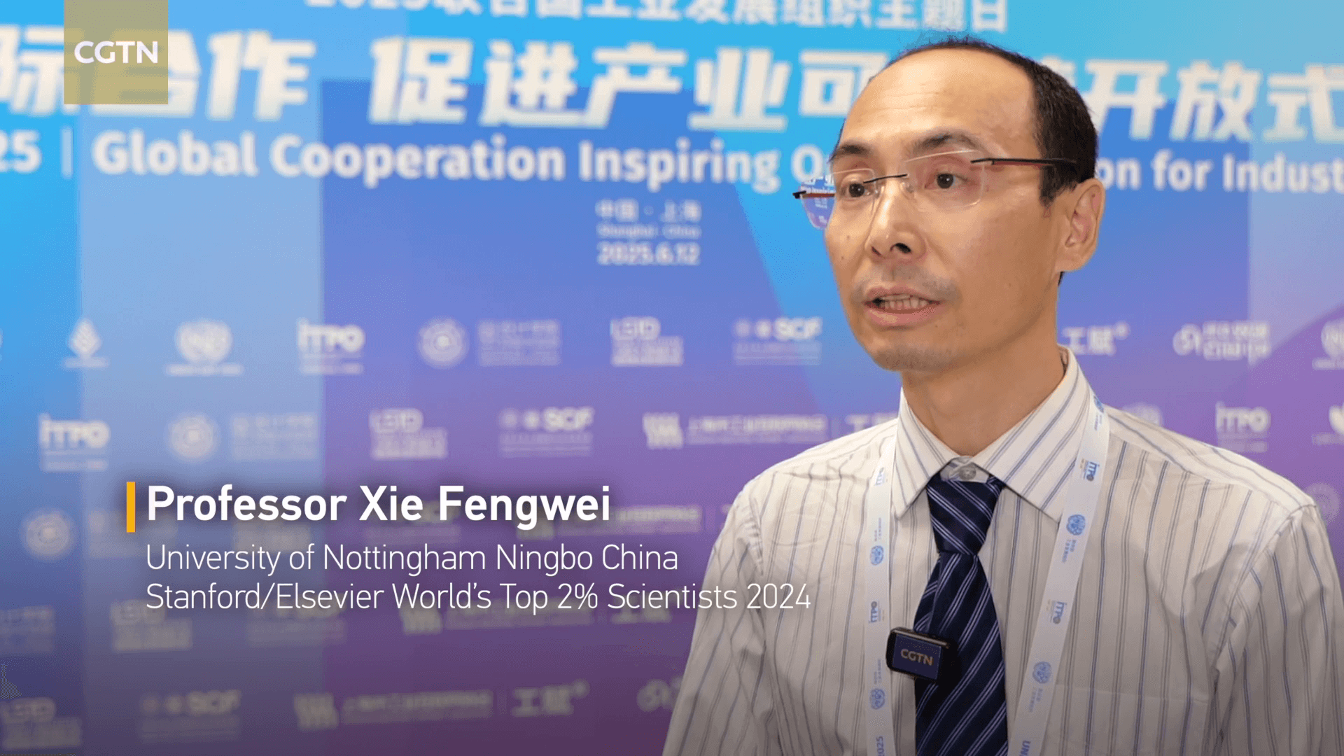 David Fengwei Xie interviewed by China Global Television Network (CGTN) about his research on starch-based materials on 12 June 2020